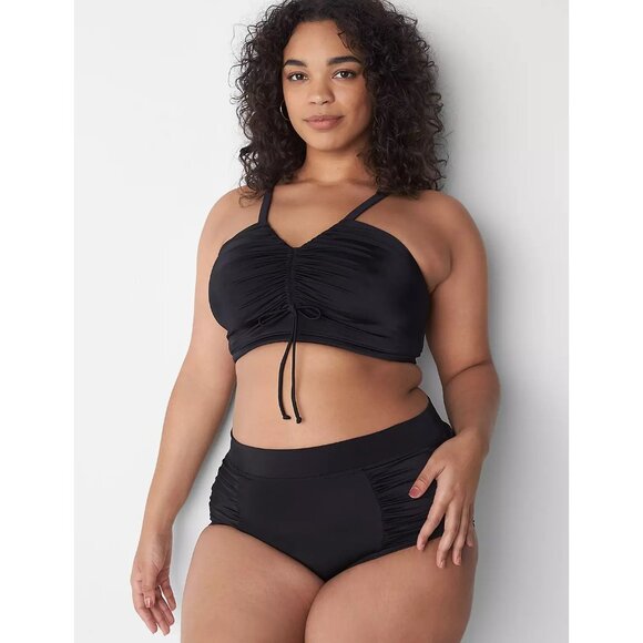 Lane Bryant Cacique No Wire Halter Bikini Swim Top 30 - Picture 4 of 5